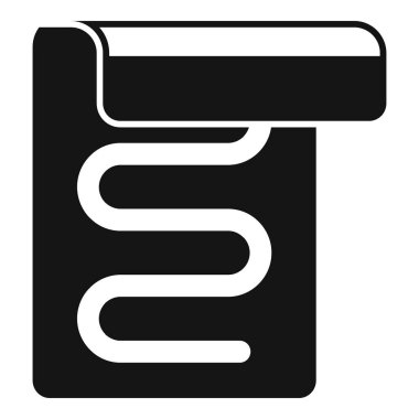 Beton levhaya döşenen yeraltı ısıtma sisteminin siyah simgesi