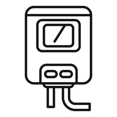 Enerji tüketimini ölçen ve dijital ekranda kilovat saatleri gösteren bir elektrik sayacının çizgi çizimi