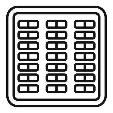 Modern bir klima vantilatörünün basit çizgi simgesi.