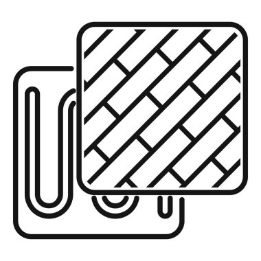 Altında ısıtma sistemi olan parke döşeme işlemini gösteren simge