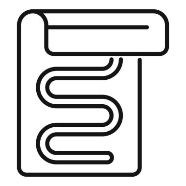 Bir tesisatçı tarafından döşenen, tamir edilen ya da tamir edilen ısıtmalı bir katın simgesi