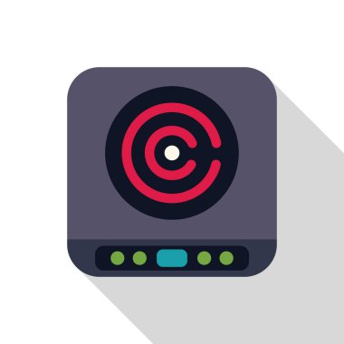 Düz yüzeyi ve minimalist tasarımı olan modern elektrikli soba, çağdaş mutfaklar için idealdir.