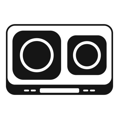 Çift brülörlü tencerenin simgesi, modern mutfakları ve yemek pişirme teknolojisini temsil etmek için mükemmel.