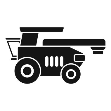 Bir tarlada çalışan bir biçerdöver simgesinin siyah sembolü