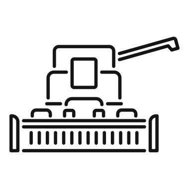 Buğday hasat eden bir biçerdöverin minimalist çizgi sanat simgesi, tarım veya tarımla ilgili tasarımlar için mükemmel.