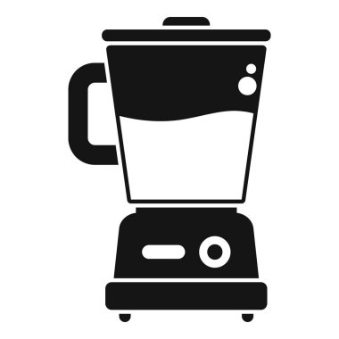 Beyaz arka planda izole edilmiş yiyecekleri karıştıran bir elektrikli mikserin siyah siluet simgesi