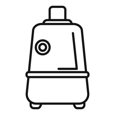 Sağlıklı bir yemek için bileşenleri karıştıran bir yemek işleyicisinin çizgi simgesi