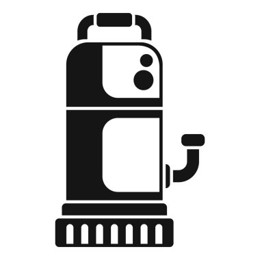 Tesisat ve sulama sistemleri için siyah bir su pompası silueti