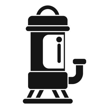 Bir su kuyusunun siyah siluet simgesi. Sulama sistemi için su pompalıyor.