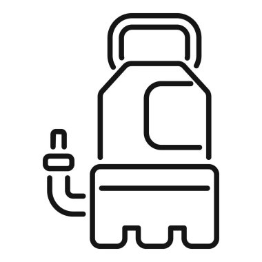 Su pompasının kabzalı basit çizimi, tarım veya endüstriyel projeler için ideal