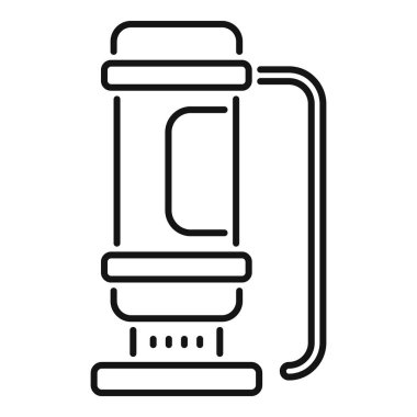 Su kuyusu pompasının basit bir ikonu sondaj kulesiyle temiz su taşır.