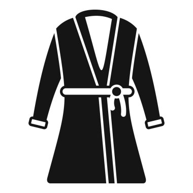 Basit siyah bornoz simgesi, rahatlamayı, konforu ve spa deneyimini temsil ediyor