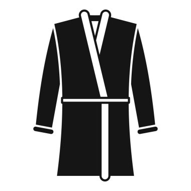 Beyaz arkaplanda izole edilmiş siyah bornoz simgesi