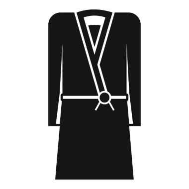 Bornozun basit siyah simgesi asılı, beyaz arka planda izole edilmiş.