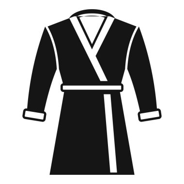 İşte yorucu bir günün ardından evde dinlenmeyi temsil eden basit bir siyah bornoz simgesi