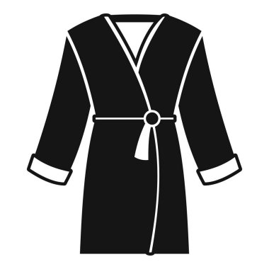 Kemerli siyah bornoz beyaz arka planda izole edilmiştir.