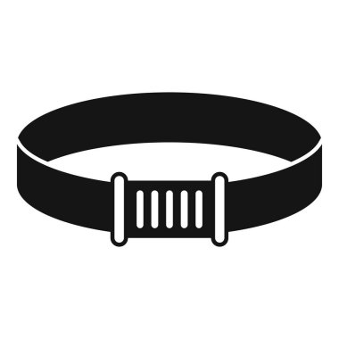 Metal tokalı askeri taktik kuşağın siyah, basit bir simgesi.