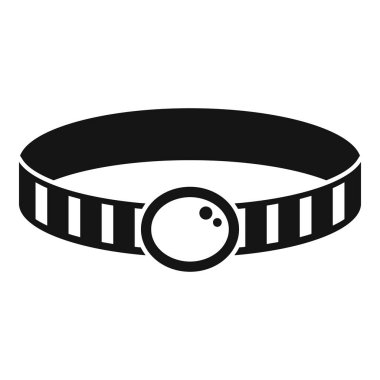 Evcil hayvan tasmasını temsil eden siyah beyaz bir simge. Evcil hayvan dükkanları ve hayvan bakıcıları için ideal.