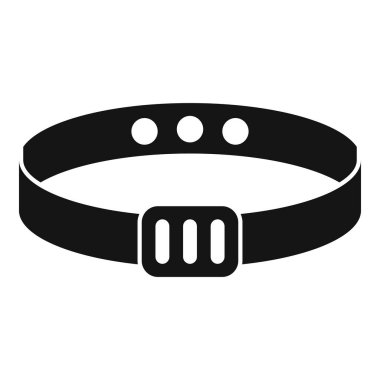 Metal tokalı siyah deri köpek tasması düz duruyor.