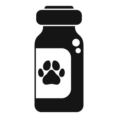 İçinde veteriner ilaçları olan bir şişenin siyah beyaz silueti.