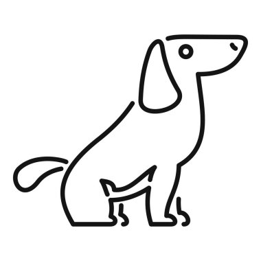 Hayvan severler ve evcil hayvan temalı tasarımlar için mükemmel olan şirin bir köpeğin basit çizim çizimi.