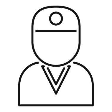 Doktor steteskop ile tıbbi üniforma giyiyor. Web, mobil ve bilgi grafikleri için taslak biçimli.