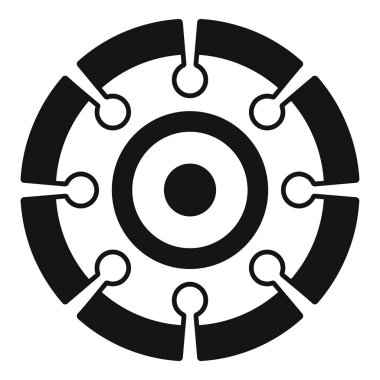 Bu dairesel testere bıçağı simgesi odun ya da diğer malzemeler için sekiz kesit gösteriyor.