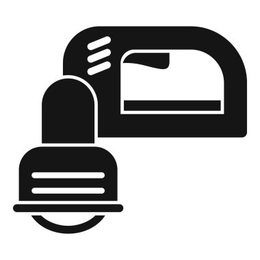 Bir ahşap levhayı pürüzsüz hale getirmek için kullanılan el bilgisayarı için siyah sembol