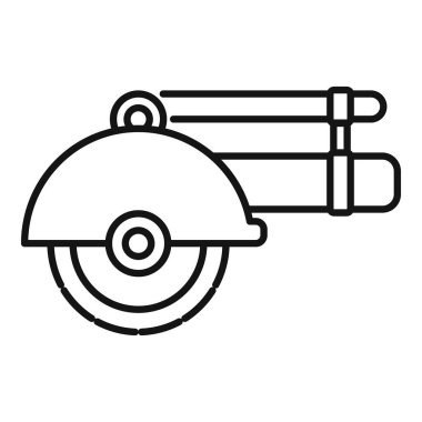 Proje tasarımı ve inşaatı için taslak biçimli açı öğütücü simgesi