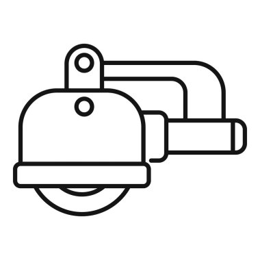 Dairesel testerenin minimalist çizgi sanat simgesi, ağaç kesme aracı