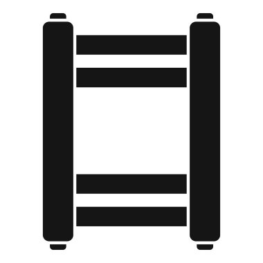 Beyaz zemin üzerinde duran siyah metal havlu kurutma makinesi, basit stil