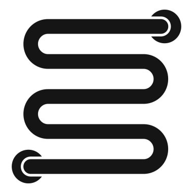 Isıtılmış havlu korkuluğunun basit bir simgesi. Banyo ortamında sıcaklık ve konfor sağlıyor.