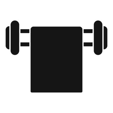 Halter ağırlık tutucu simgesinde beyaz arkaplanda basit bir şekilde asılı havlu