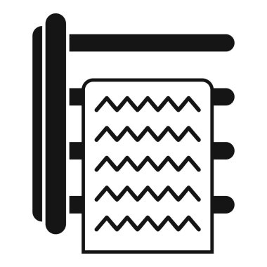 Kızıl ötesi radyasyon teknolojisi kullanarak bir odayı ısıtan elektrikli ısıtıcının siyah ve beyaz simgesi