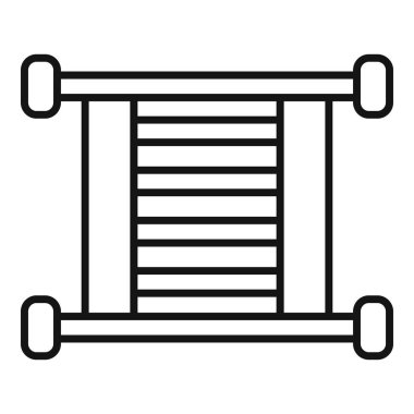 Radyatör detayı soğutma motoru simgesi. Beyaz arkaplanda izole edilmiş web tasarımı için dış hat araba radyatörü detayı soğutma motor sistemi simgesi