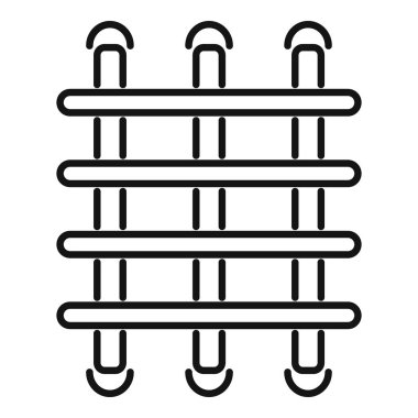 Soğuk kış aylarında ısıyı sağlayan duvara monte edilmiş elektrikli ısıtıcının basit çizgi simgesi
