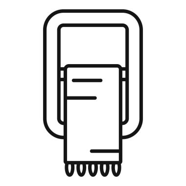 Elektrikli el kurutma makinesi çizgisi simgesi. Genellikle umumi tuvaletlerde hızlı ve hijyenik el kurutma için kullanılan bir cihaz.