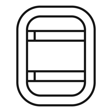 Üç yatay çizgiyle kapatılmış bir uçak penceresinin basit çizimi