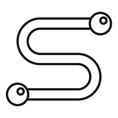 Havlu korkuluğu, havluları asmak için çift çizgili minimalist tasarımı gösteriyor.