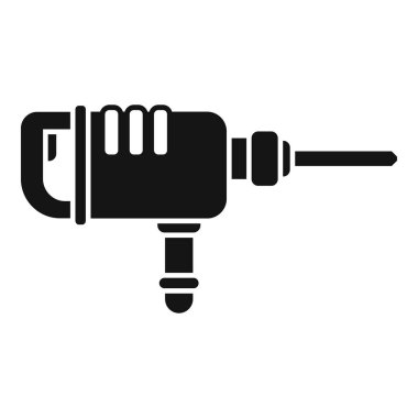 Güçlü bir kaya matkabının siyah silueti. Genellikle yıkım işlerinde kullanılan bir araç.