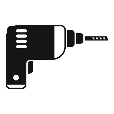 Elinde matkap ucu tutan güçlü bir elektrikli matkabın siyah silueti, tadilat, inşaat ve diy projeleri için hazır.