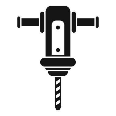 Ağır bir pnömatik çekiç matkabının siyah silueti. İnşaat ve yıkımda kullanılan güçlü bir alet.