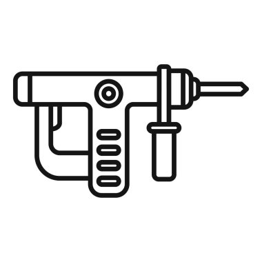 Beton, tuğla ve diğer sert maddeleri delmek için güçlü bir alet olan elektrikli çekiç matkabının çizimi