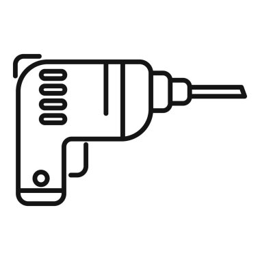 Basit bir elektrikli matkap simgesi, inşaat, yenileme ve diy projeleri için güçlü bir araç
