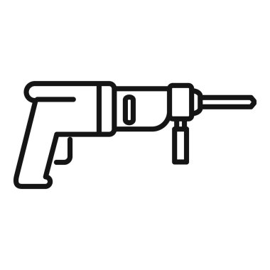 Beton, tuğla ve diğer sert maddeleri delmek için kullanılan güçlü bir alet olan çekiç matkabının çizgi çizimi