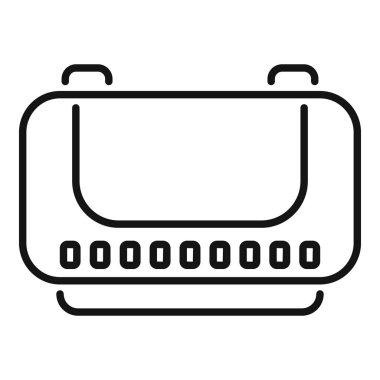 Kablosuz internet bağlantısı sağlayan bir kablosuz ağ yönlendiricisinin siyah çizgi simgesi