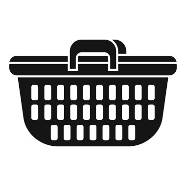 İki saplı bir alışveriş sepetinin siyah silueti, perakende kavramları için kullanışlı bir simge