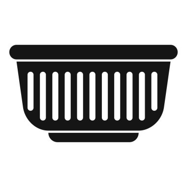 Beyaz arka planda dikey çizgileri olan boş plastik sepet tasarım için ev aletleri