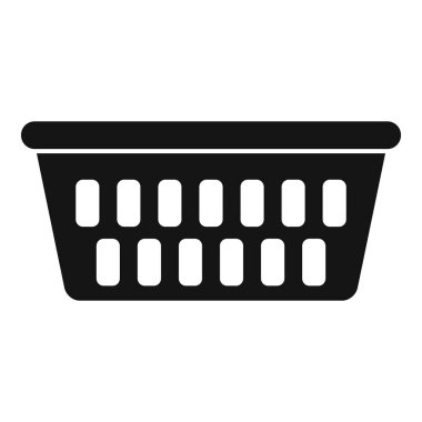 Ayakta duran siyah plastik bir sepet, çamaşır ve alışveriş için kullanışlı.