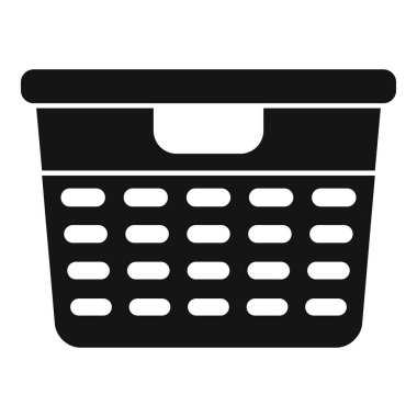 Havalandırma delikli siyah plastik çamaşır sepeti, çamaşır günü için hazır.